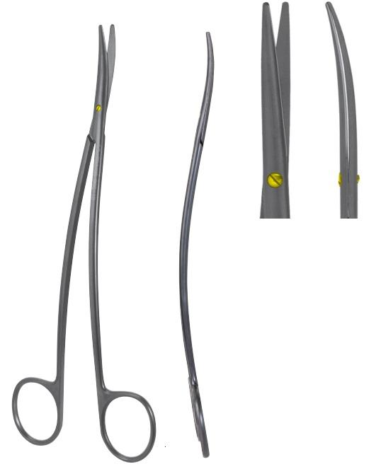 Ножиці хірургічні, дисекційні, "Ceramo", S-вигнута ручка, вигнуте лезо, делікатні, загальна довжина 180 мм. FEHLING INSTRUMENTS GmbH & Co. KG